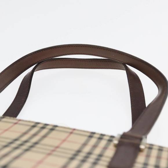 BURBERRY Nova Check Tote Bag Canvas Beige Brown Auth bs16017 - Picture 14 of 16